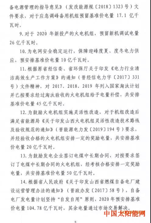 第三书包网变局！！山西能源局2020年光伏保障收购拟安排900小时，其余全部参与市场化交易！