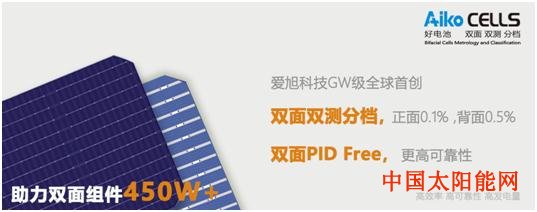 太阳能检测爱旭科技“双面、双测、分档”电池即将全面推向市场